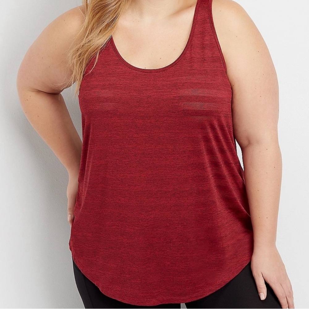 Maurices in Motion NWT Plus Size Red Berry Active Racerback Tank Top Size 3X